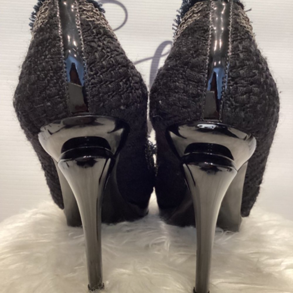 Chanel Platform Tweed Sz 39.5 Shoe - Picture 4 of 6